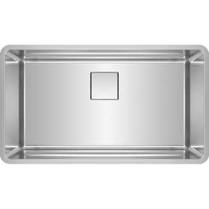 Pescara Undermount Stainless Steel 32.5 in. x 18.5 in. Single Bowl Kitchen Sink