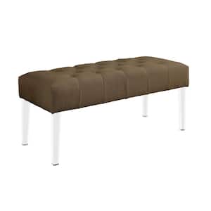 Cladwell Brown Bench with Tufted Top (18 in. H X 40 in. W X 18 in. D)