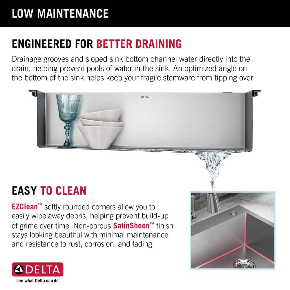 Delta 33-inch Stainless Steel Farmhouse Apron Front Single Bowl Sink