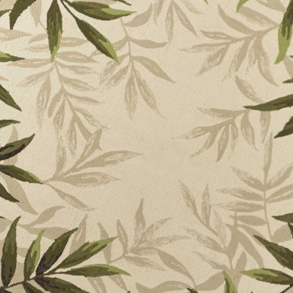Charlie 7' Round ft. Sand Beige Floral Indoor/Outdoor Area Rug