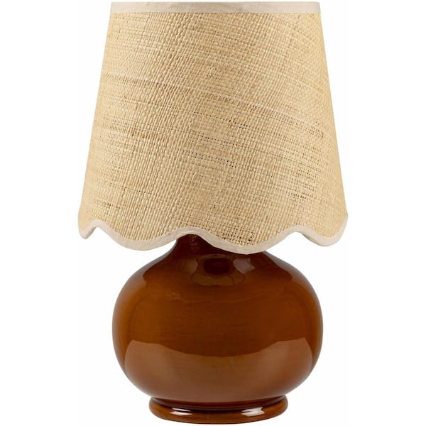 Livabliss Stella Diminuta Tan/Wheat Cottage 13.8 in. Indoor Accent Table Lamp