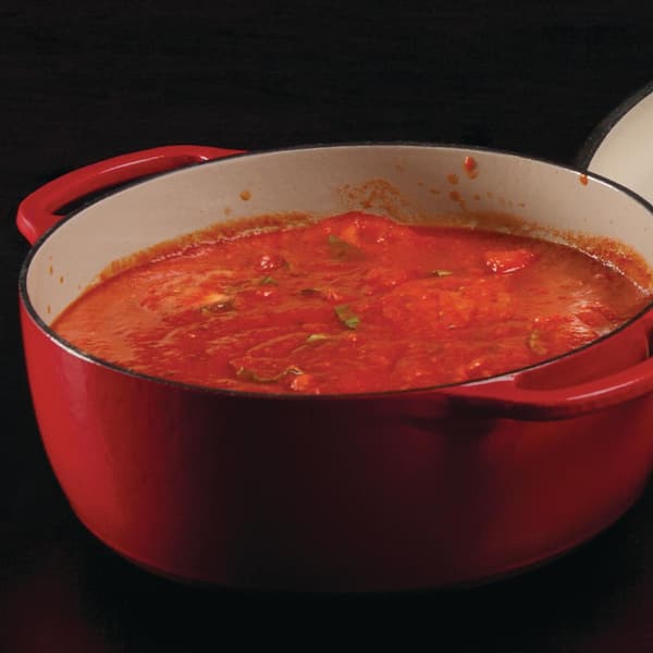 Enamelware 7.5 qt. Round Cast Iron Dutch Oven in Red Enamel with Lid