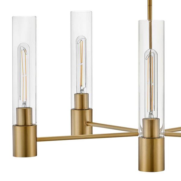 LARK - Shea 5-Light Lacquered Brass Tubed Chandelier