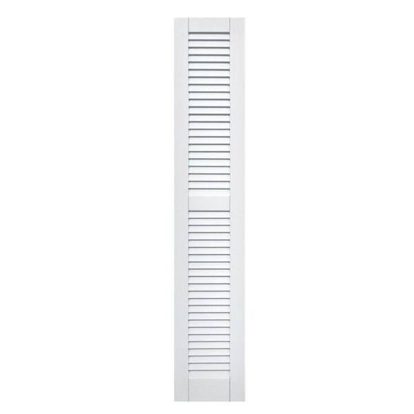 Winworks Wood Composite 12 in. x 65 in. Louvered Shutters Pair #631 White