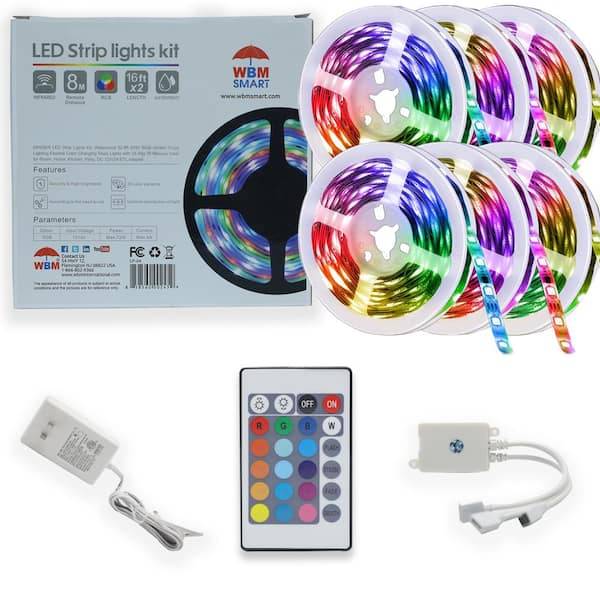 Multi-Color LED Strips Lights Kit, Durable, RF Remote Control (Pack of 3) LP-04-3PK - Home Depot