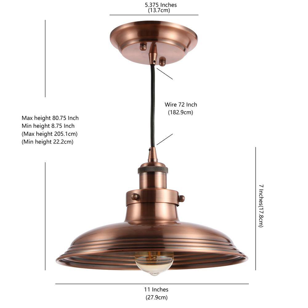 Bedford 11" Copper Industrial LED Pendant Light