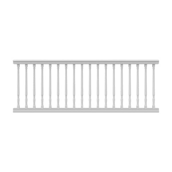 Barrette Outdoor Living Bella Premier Series 8 ft. x 36 in. White Vinyl Rail Kit with Colonial Balusters
