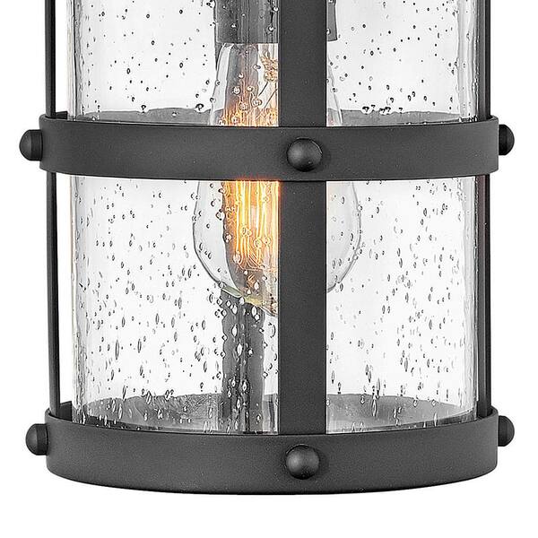 HINKLEY Lakehouse 1-Light Black Hardwired Outdoor Wall Lantern