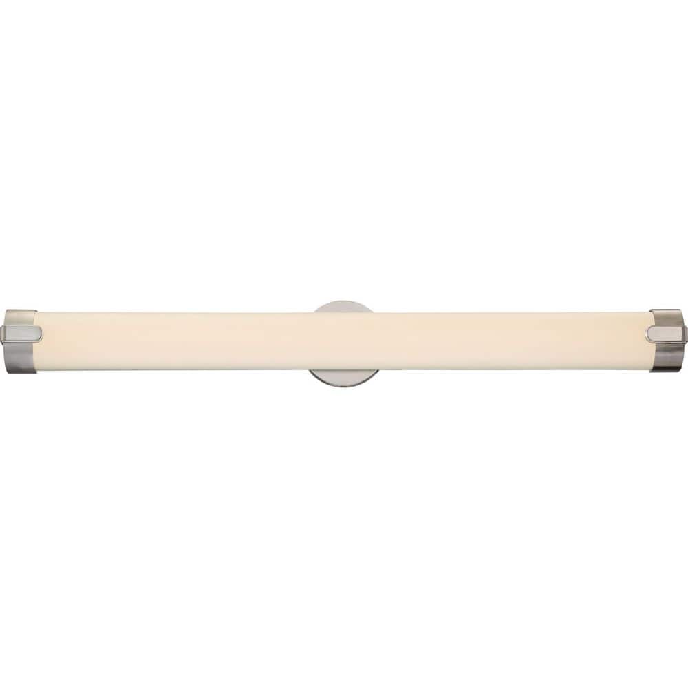 Brushed Nickel LED Cylinder Vanity Light, 36-inch