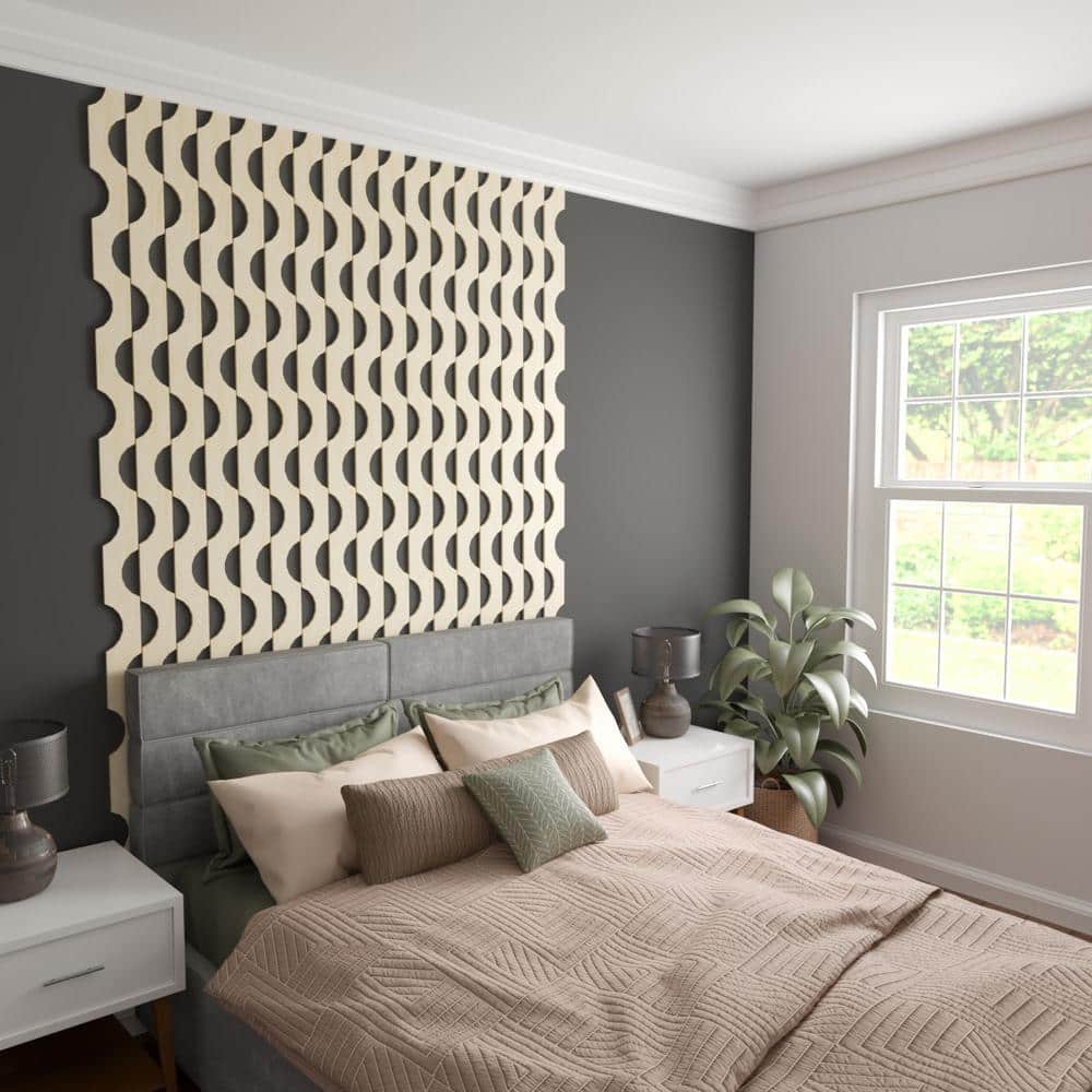 Pomeroy 47" Birch Wood Decorative Slat Wall Panel Kit