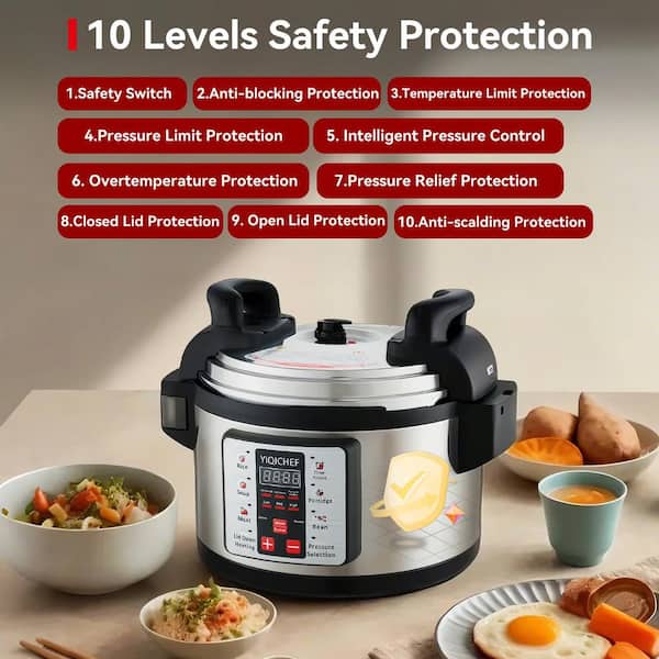 LAIFUCAM 15.8 qt. Stainless Steel Nonstick Electric Pressure
