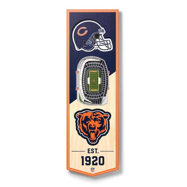 NFL Chicago Bears 6 in. x 19 in. 3D Stadium Banner-Soldier Field