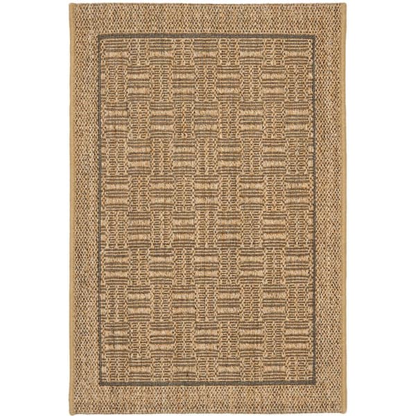 Palm Beach Natural Doormat 3 ft. x 5 ft. Border Area Rug