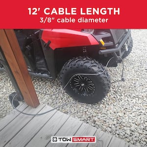 3/8 in. x 12 ft. Vinyl Coated Braided Steel Cable with Sleeved Easy Access Hitch Lock