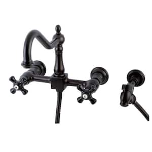 Kingston Brass Heritage 2-Handle Wall-Mount Kitchen Faucet with
