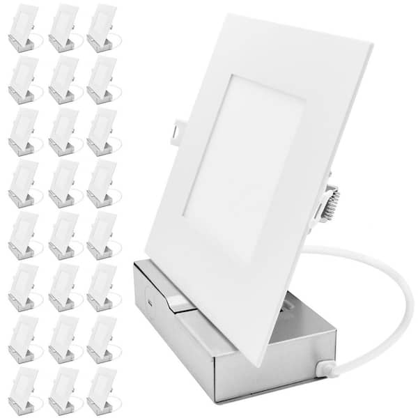 6 In. Integrated LED Recessed Light with JBox, 5CCT, 10W-15W, Up to 1250LM, CRI90 Dimmable 120-277V IC Rated ETL 24 Pack