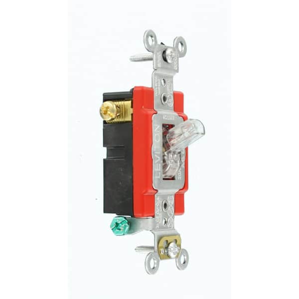 20 Amp Industrial Grade Heavy Duty 3-Way Lighted Handle Toggle Switch, Clear 1223-LHC
