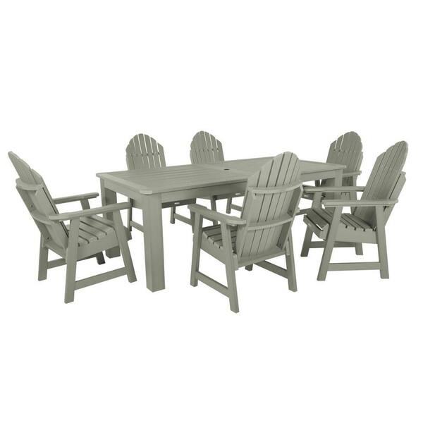 Highwood Hamilton 7-Piece Rectangular Plastic Outdoor Dining Set 84 in. x 42 in.