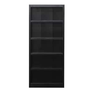 72 in. Espresso Wood 5-shelf Standard Bookcase with Adjustable Shelves