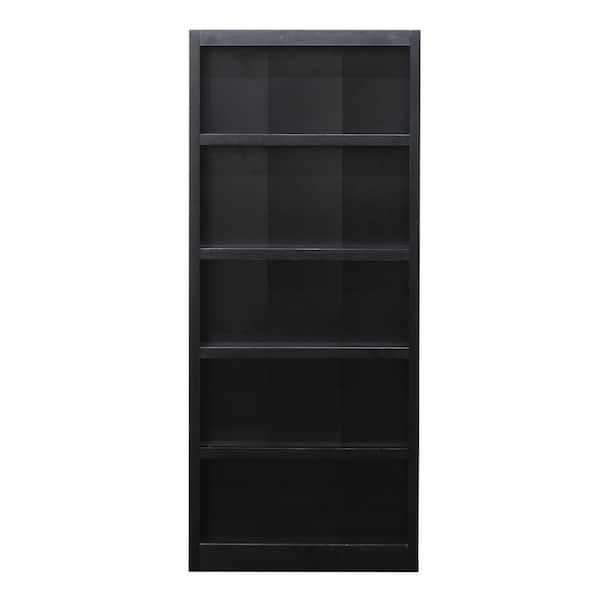 Concepts In Wood 72 in. Espresso Wood 5-shelf Standard Bookcase with Adjustable Shelves