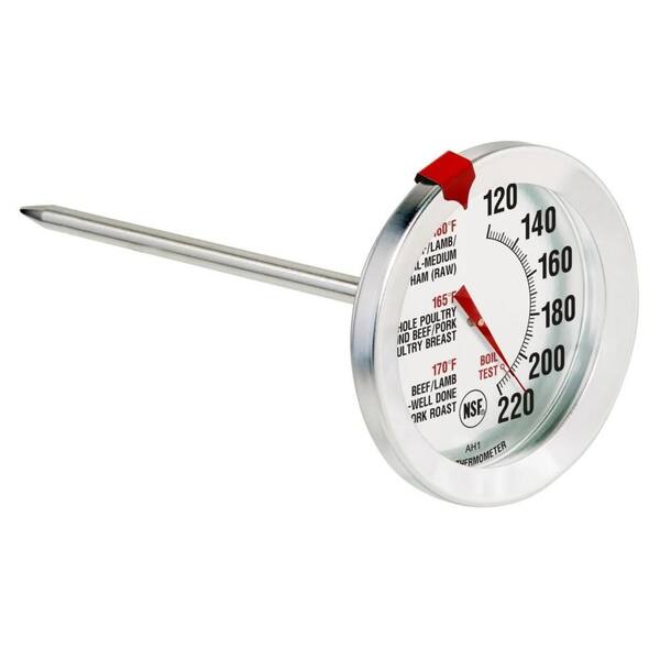 2.5 in. Stainless Steel Oven Safe Meat Thermometer for Beef, Poultry, Pork, and Veal, Silver