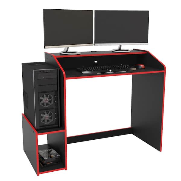 Epic 45 In Black And Red Gaming Desk, What Depth Should A Gaming Desk Be