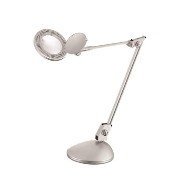 Filament Design 26 in. 2-Dipoter Magnifier Silver Integrated LED Desk Lamp