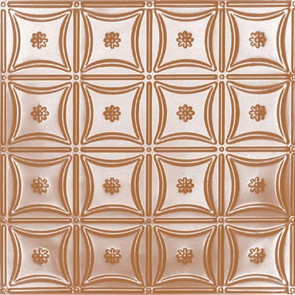 Shanko 2 ft. x 4 ft. Nail Up Tin Ceiling Tile in Satin Copper (24 sq. ft./case)
