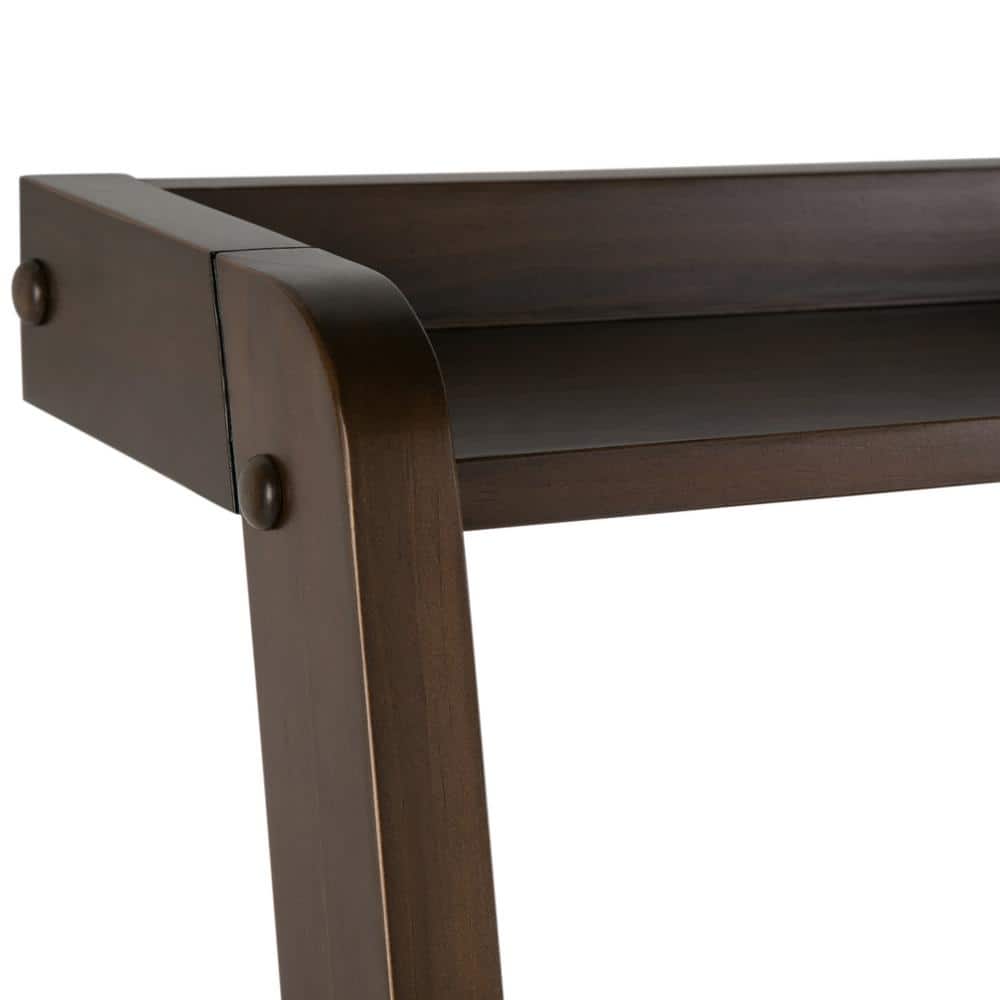Aleck 36" Warm Walnut Brown Solid Wood Leaning Desk