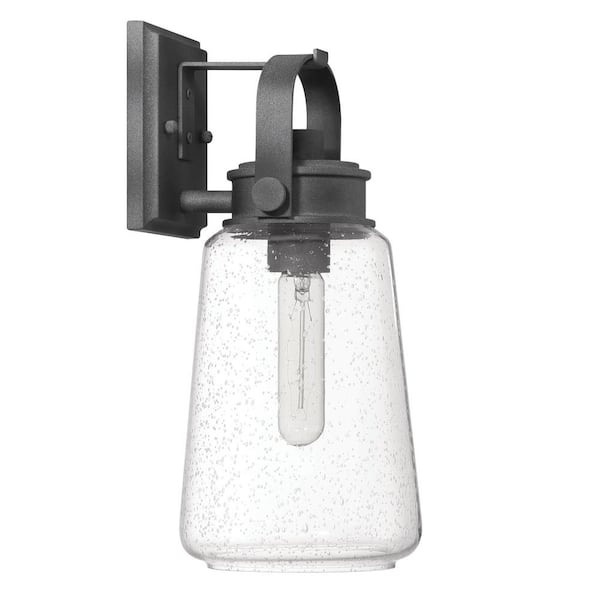 Robert Stevenson Lighting Gage Distressed Zinc Industrial Tapered Seedy Glass and Metal Wall Mounted Outdoor Lantern Sconce, No Bulb Included