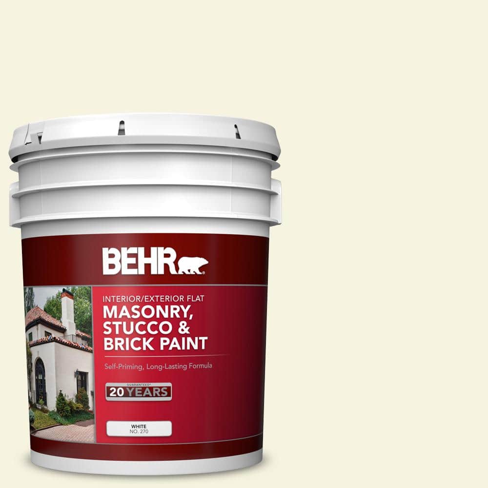 5 gal. #BWC-03 Lively White Flat Masonry, Stucco and Brick Interior/Exterio