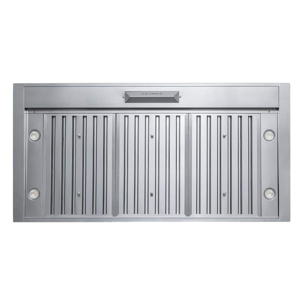 Hurricane PLJL INS.46.15D 46 in. 1200 CFM Built-in Range Hood Insert with LED Lights and Baffles in Stainless Steel