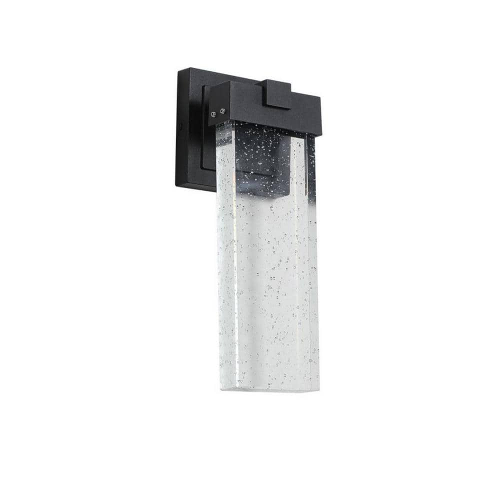 1-Light Black Outdoor Wall Sconce (2-Pack) with Crystal -  Tidoin, Light-YDW1-434