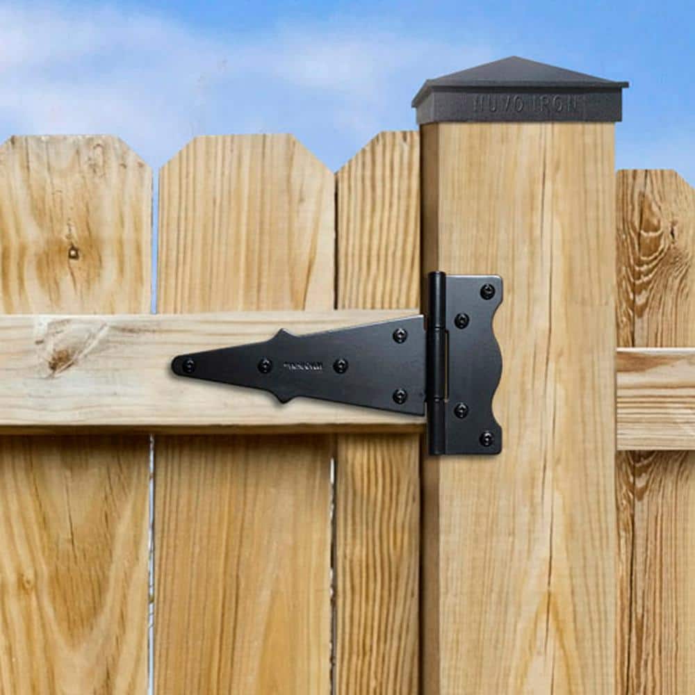 8-inch Black Galvanized Steel Heavy Duty Tee Gate Hinges