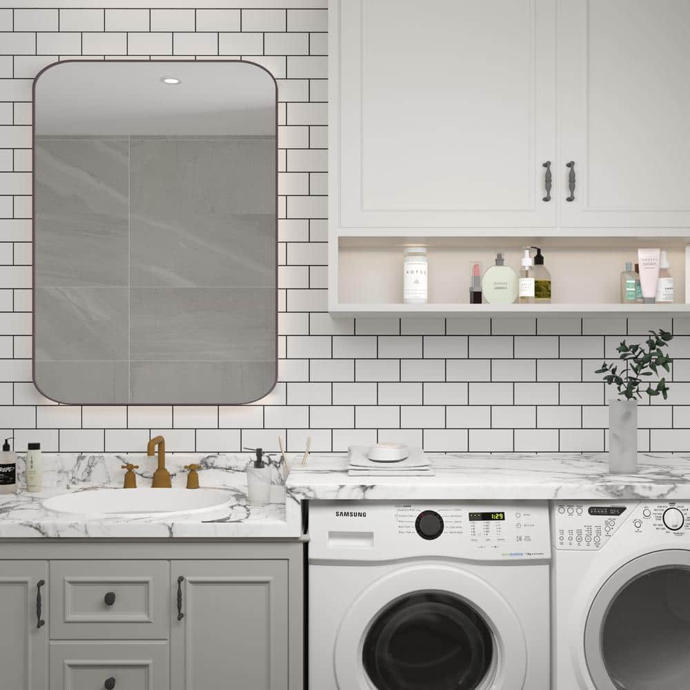 12" x 12" White Vinyl Peel and Stick Subway Tile