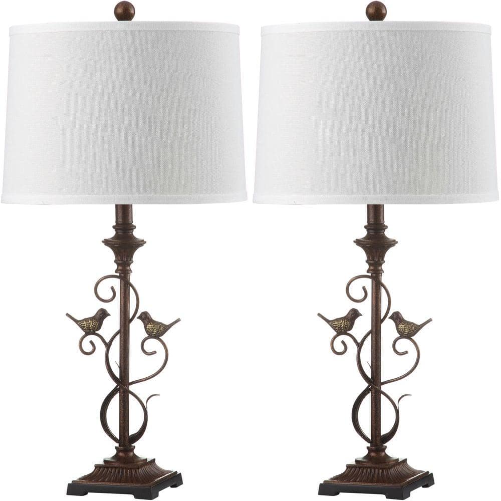 SAFAVIEH Birdsong 28 in. Oil-Rubbed Bronze Iron Table Lamp with