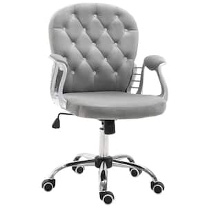 23.5'' x 23.75'' x 41.25'' Grey Polyester Middle-Back Tufted Height-Adjustable Executive Chair with Arms