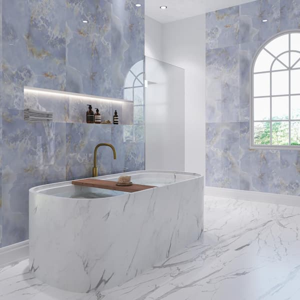 Bond Tile Onyx Sky 24 in. X 24 in. Polished Porcelain Floor and Wall Tile (4 Pieces 15.49 Sq. Ft.) Bond Tile Onyx Sky 24 in. X 24 in. Polished Porcelain Floor and Wall Tile (4 Pieces 15.49 Sq. Ft.)