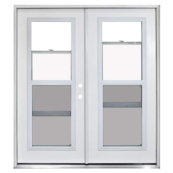 Steves & Sons 72 in. x 80 in. Fiberglass Primed White Prehung Left-Hand Inswing Venting Patio Door