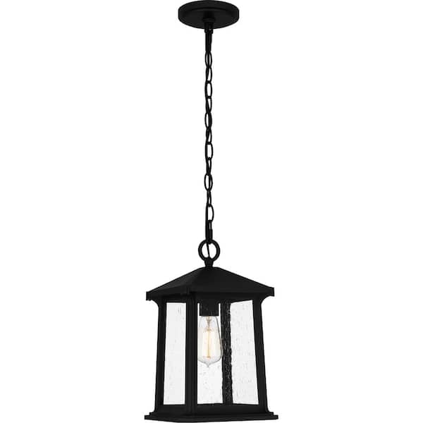 Quoizel Satterfield 1-Light Matte Black Outdoor Pendant Light