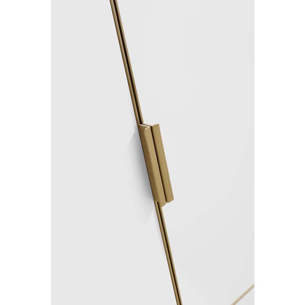 Contemporary 60" White Double Vanity with Marble Top and Gold Accents