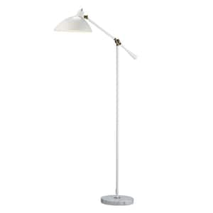 Peggy 59-1/2 in. White Floor Lamp with Marble Base