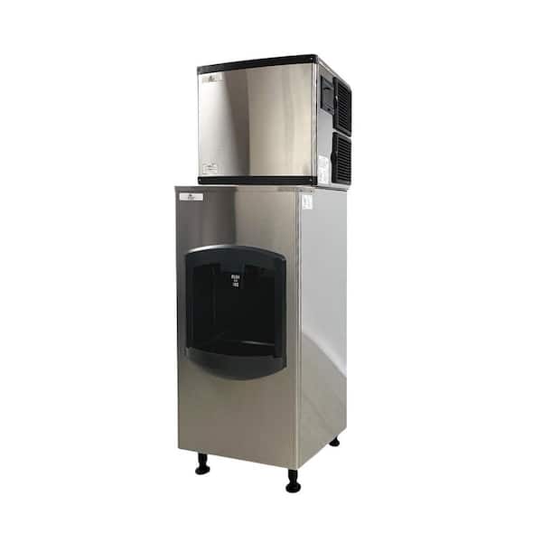 Cooler Depot 22 in.W 350 lbs. Freestanding Air cooled Commercial Ice Maker with Dispenser in Stainless Steel