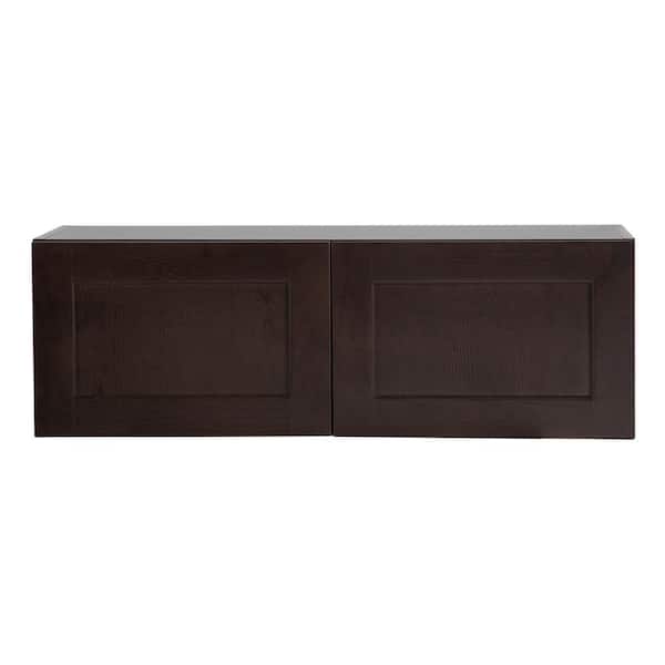 Hampton Bay Edson Shaker Assembled 36x12x12.5 in. Wall Cabinet in Dusk