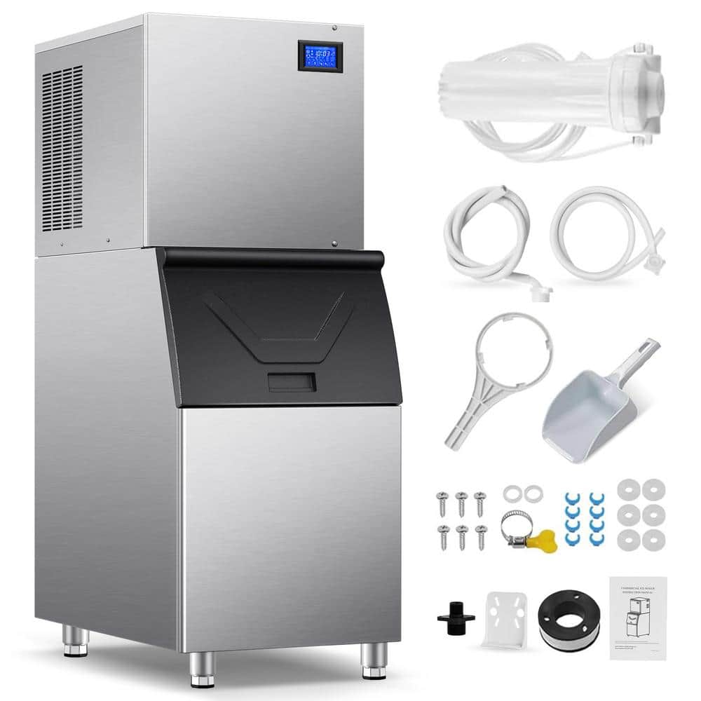 24 in. Stainless Steel Indoor/Outdoor Freestanding Ice Storage with Smart and Clear Control Panel and 350 lbs. Storage