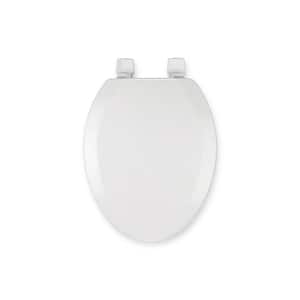Stick Tight Elongated Closed Front Toilet Seat in White