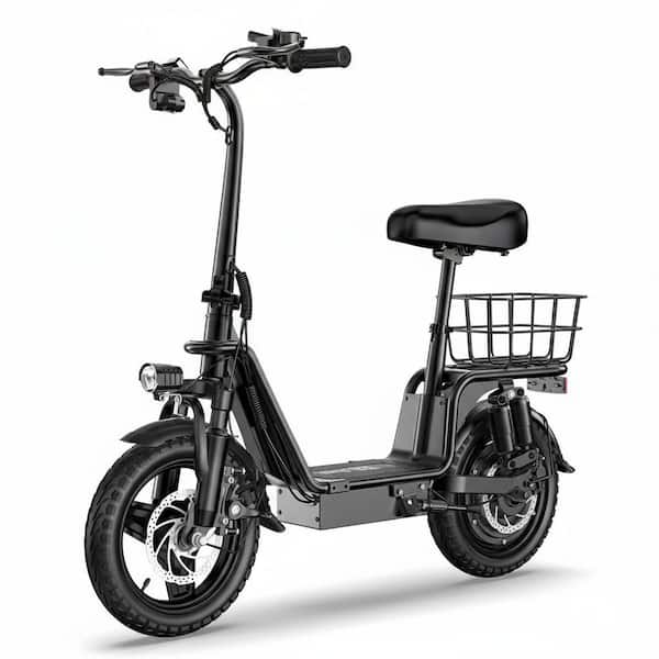 Lycvki 14 in. Black Folding Electric Bike for Adults 500-Watt Motor 48-Volt Battery AHK-152 - The Home Depot Lycvki 14 in. Black Folding Electric Bike for Adults 500-Watt Motor 48-Volt Battery AHK-152 - The Home Depot