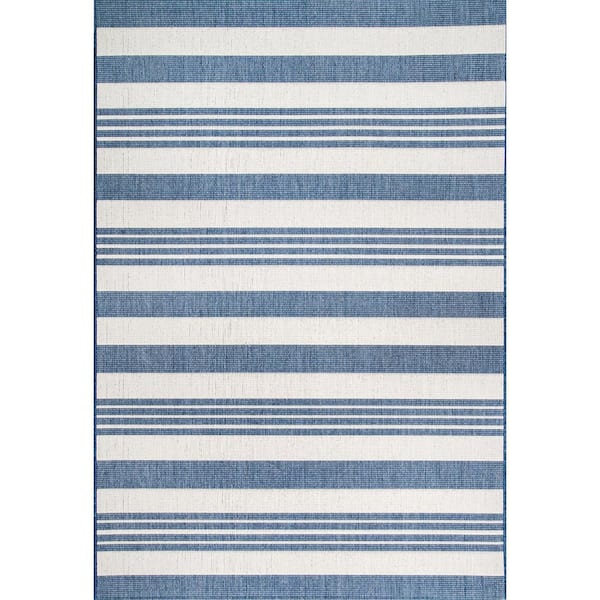 nuLOOM Robin Blue 8 ft. 6 in. x 11 ft. Indoor/Outdoor Patio Area Rug