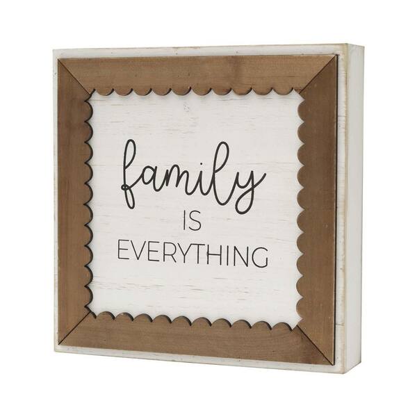 PARISLOFT Family Is Everything Framed Wood Wall Decorative Sign UH1495 -  The Home Depot