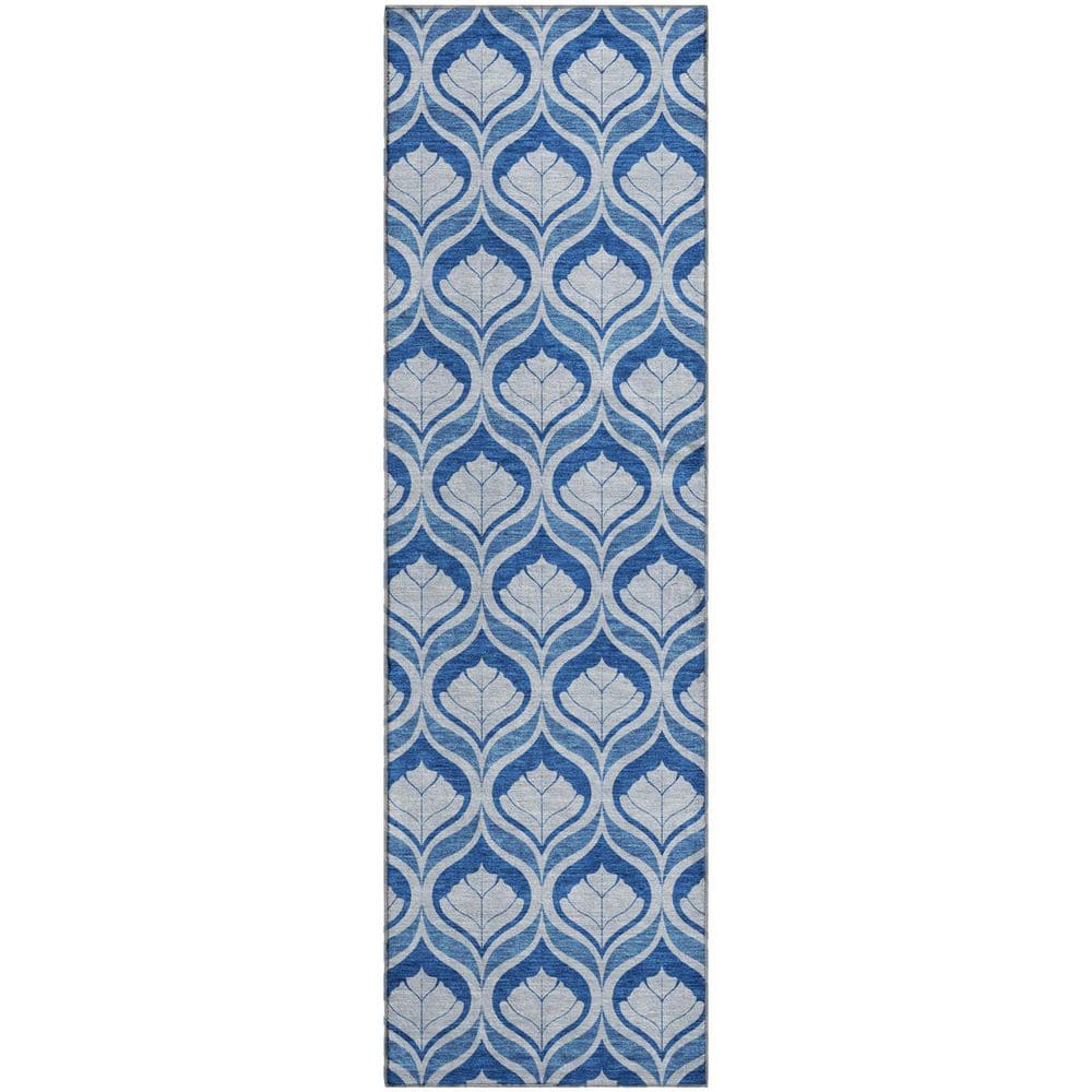 Mayfield Premium Machine Washable Abstract AMF2379 Navy 2 ft. x 7 ft. Runner Rug price history on PriceWatchPro